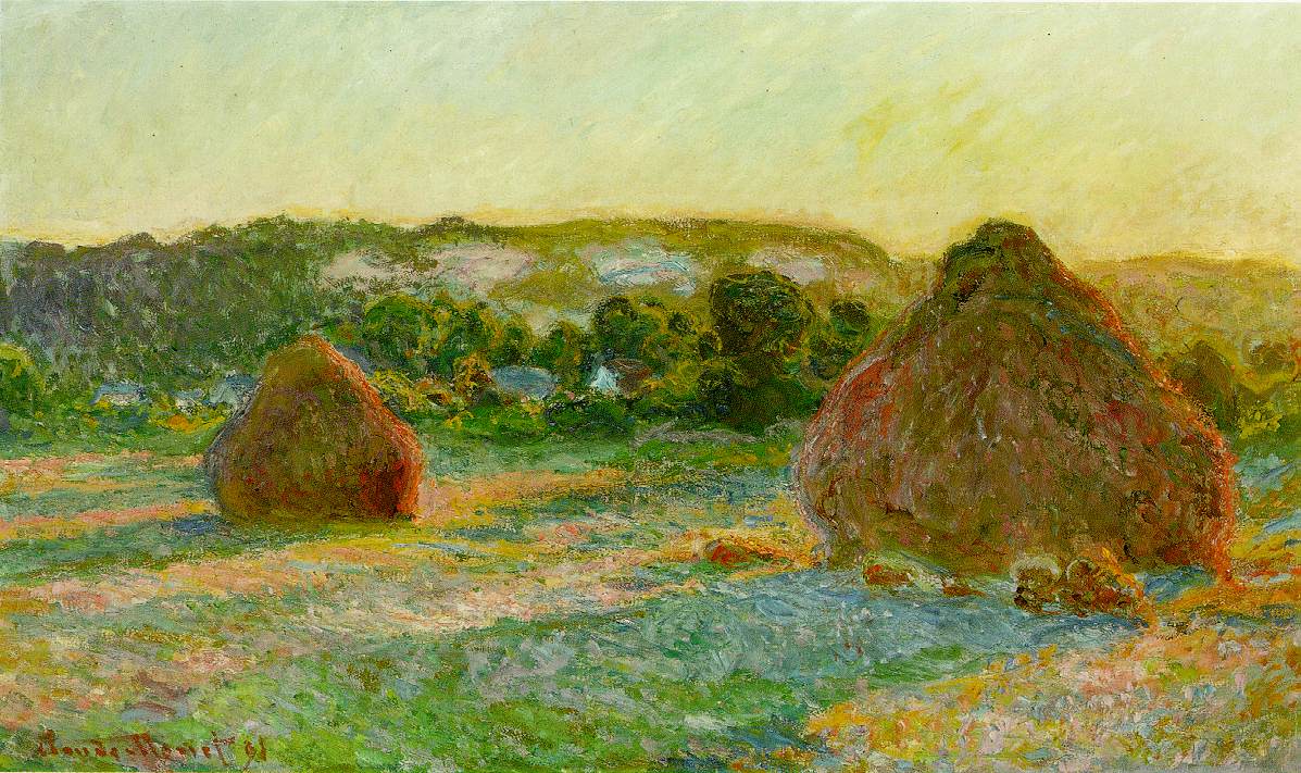 『積みわら - 夏の終わり』　クロード・モネ　1890〜1891年　油彩・キャンバス　60×100 cm　シカゴ美術館蔵
