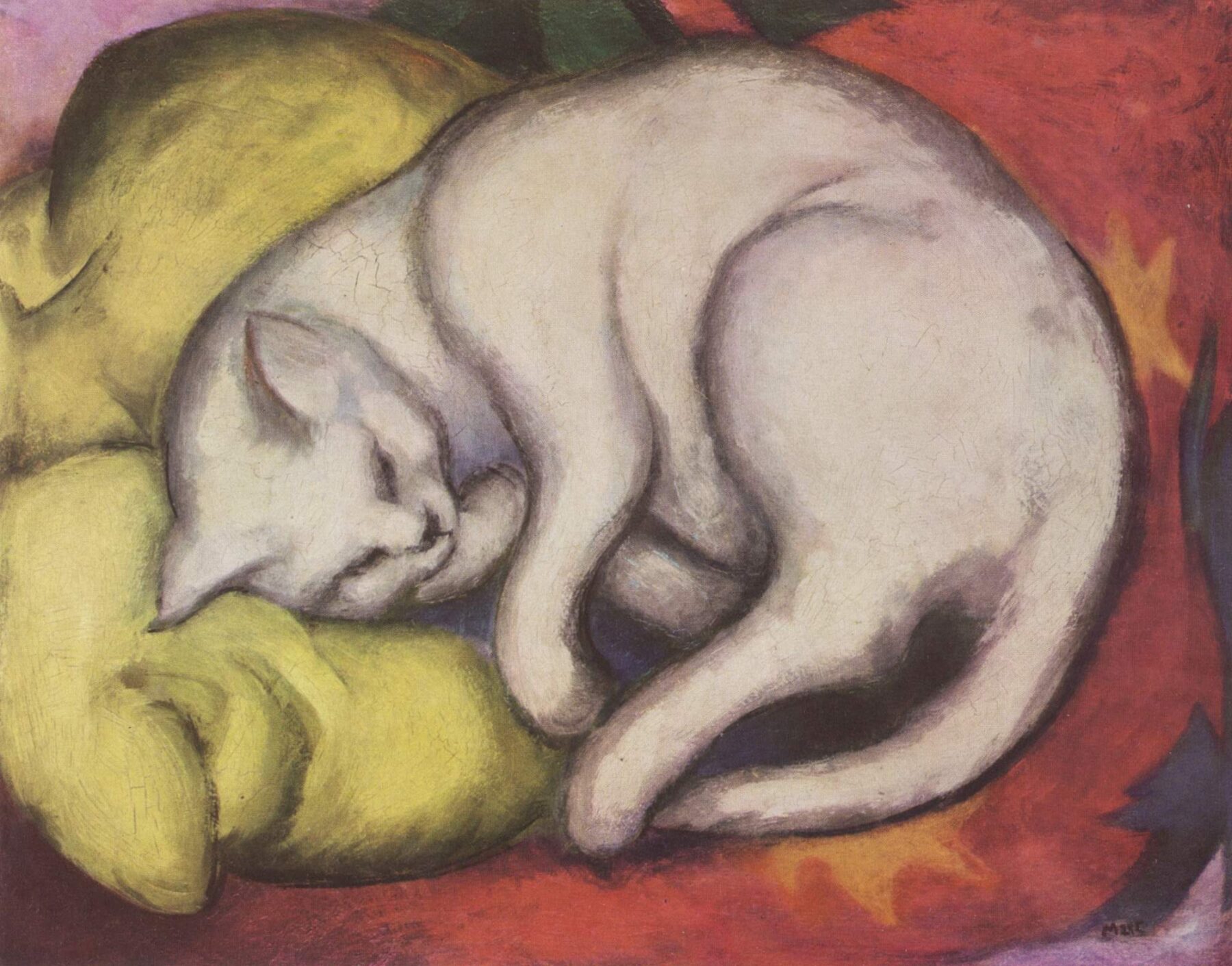 
『白い猫』 フランツ・マルク 1912年 油彩・カンヴァス モーリッツブルク美術館、ハレ