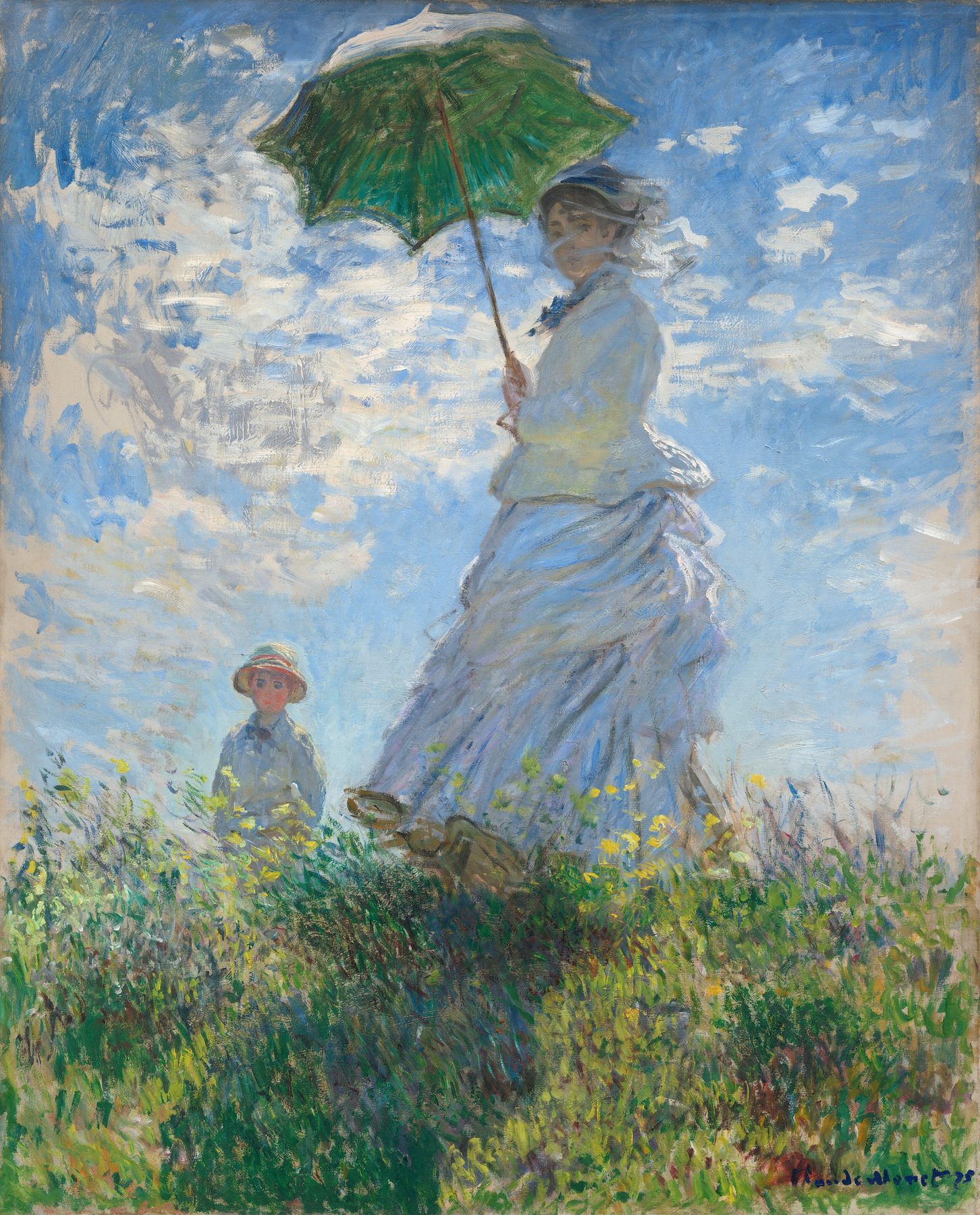 『散歩、日傘をさす女性』クロード・モネ　1875年　油彩・キャンバス　100×81cm　ワシントン・ナショナル・ギャラリー所蔵