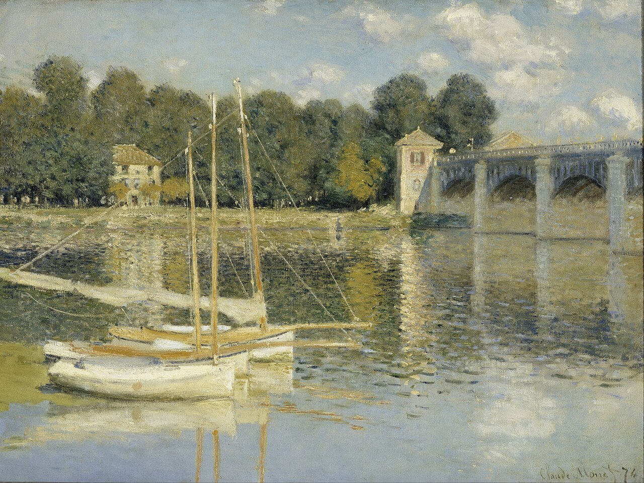 《アルジャントゥイユの橋》クロード・モネ、1874年、油彩・カンヴァス、60.3×80cm、オルセー美術館