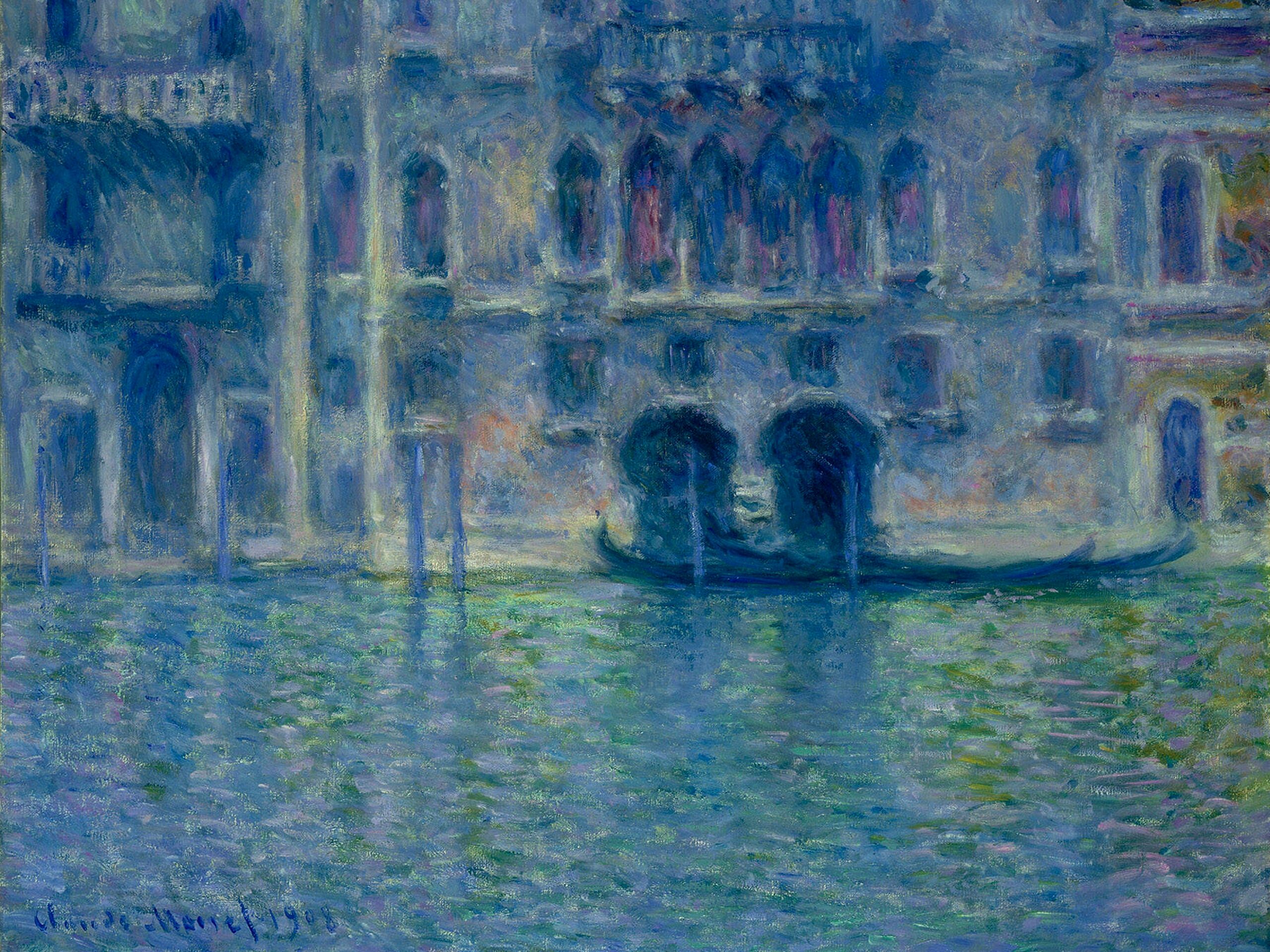 《パラッツォ・ダ・ムーラ、ヴェネツィア》クロード・モネ、1908年、油彩／カンヴァス、61.4 × 80.5 cm、ナショナル・ギャラリー（ワシントン）所蔵