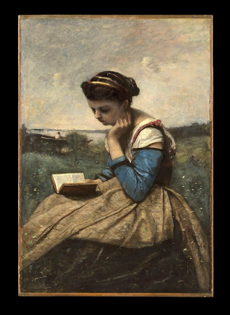 《読書する女》カミーユ・コロー 1869年(1870年加筆) 油彩・カンヴァス メトロポリタン美術館