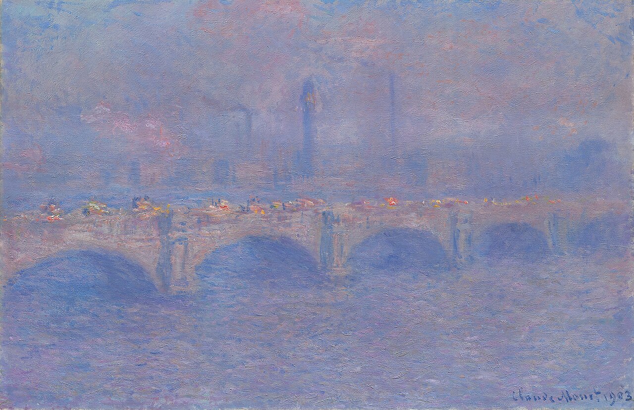 『ウォータールー橋、陽光の効果』　クロード・モネ　1903年　油彩・カンヴァス　65.7×101cm　シカゴ美術館所蔵　画像：Wikimedia Commons／CC BY-SA 4.0