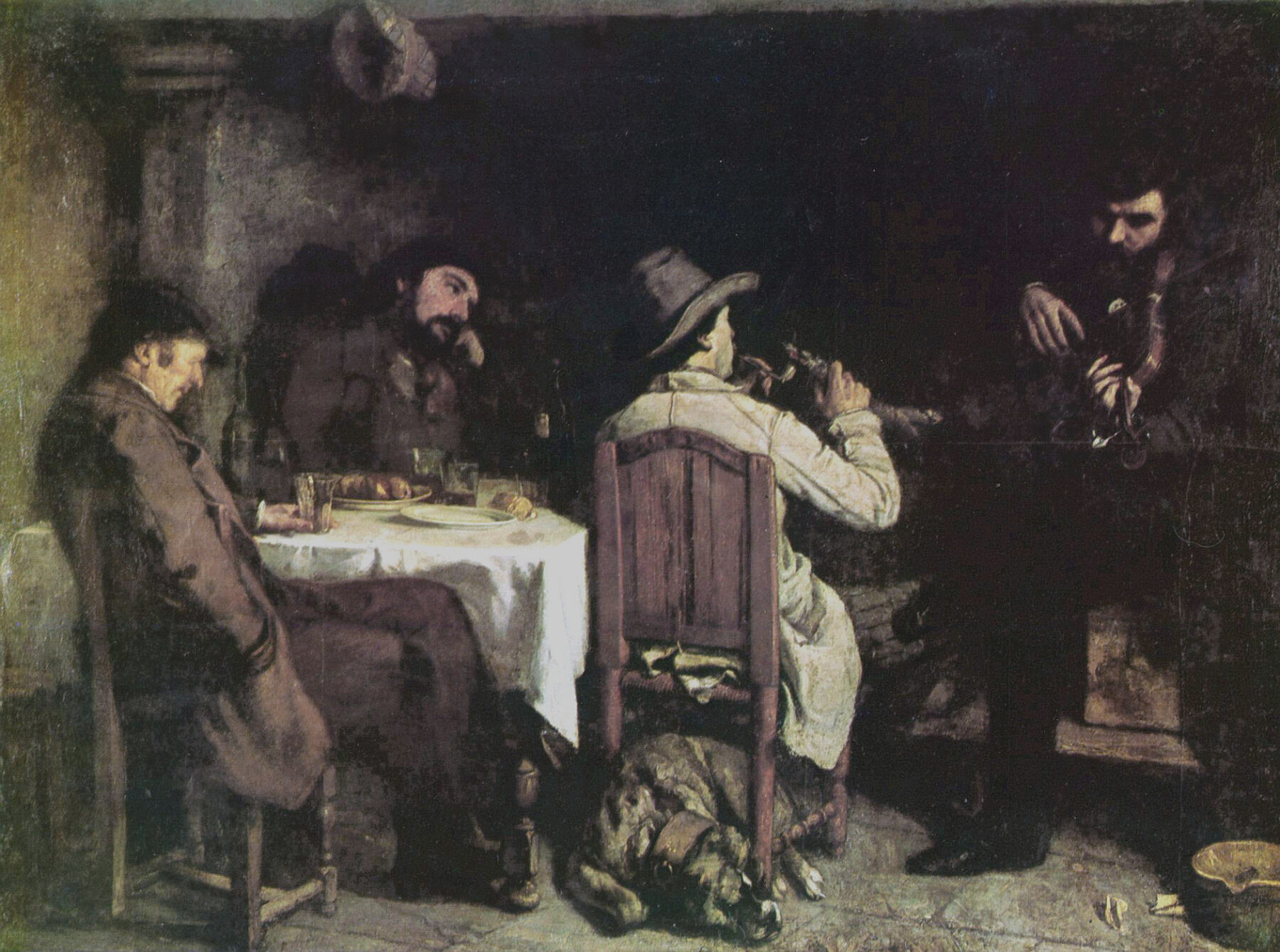 『オルナンの食休み』 ギュスターヴ・クールベ 1848–1849年 油彩・カンヴァス 195×257cm リール美術館