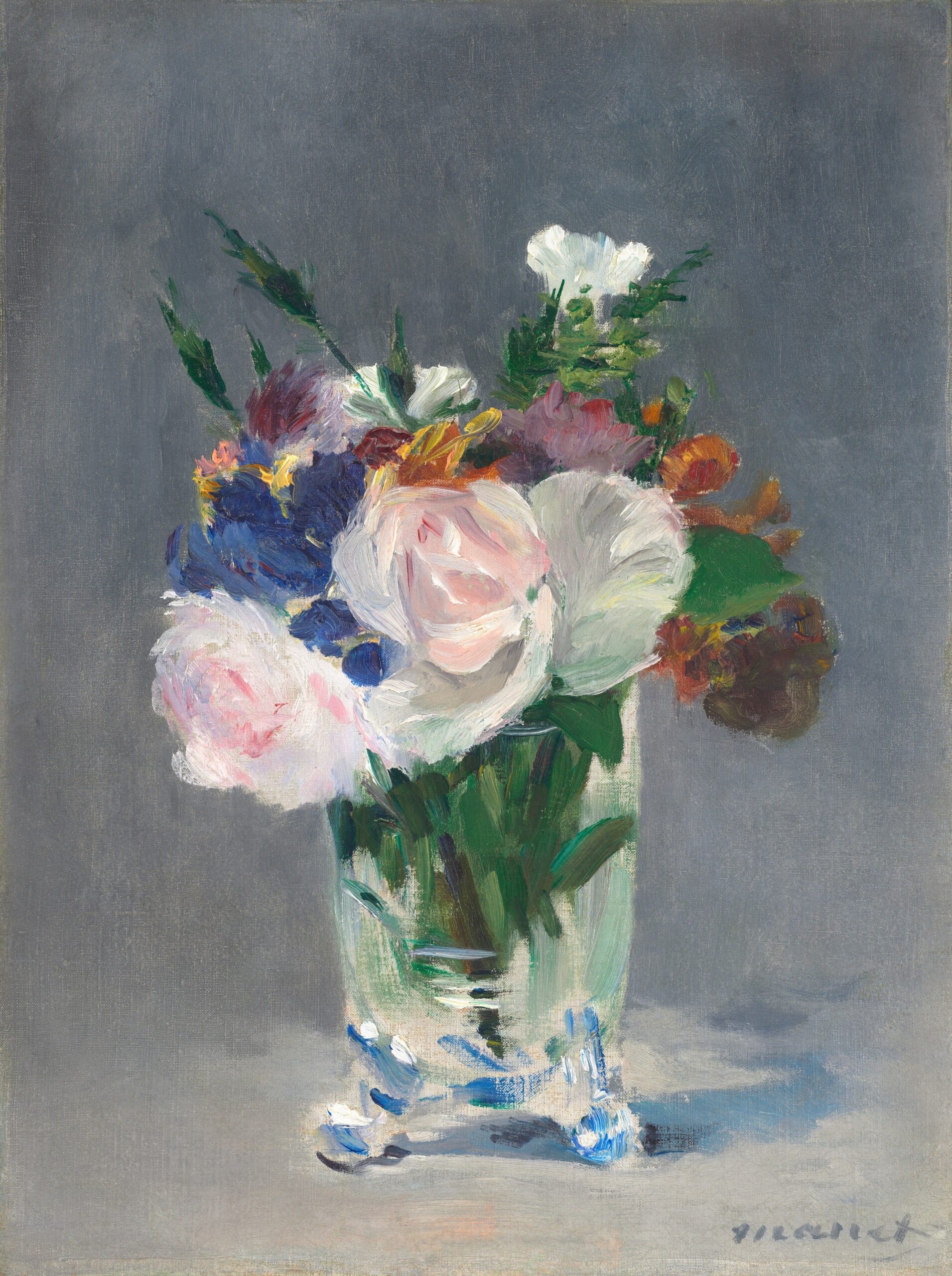 『クリスタルの花瓶の花』 エドゥアール・マネ 1882年頃 油彩・カンヴァス 32.7×24.5cm ナショナル・ギャラリー（ワシントン）所蔵