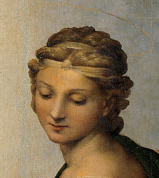 『システィーナの聖母』聖バルバラ部分　ラファエロ　1512～1513年　油彩・キャンバス　アルテ・マイスター絵画館所蔵