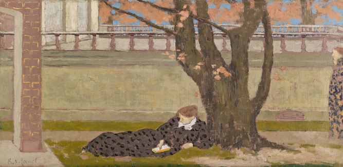 『テラス』　ケル＝グザヴィエ・ルーセル　1892年頃　油彩／キャンバス　37×75.5cm　オルセー美術館所蔵