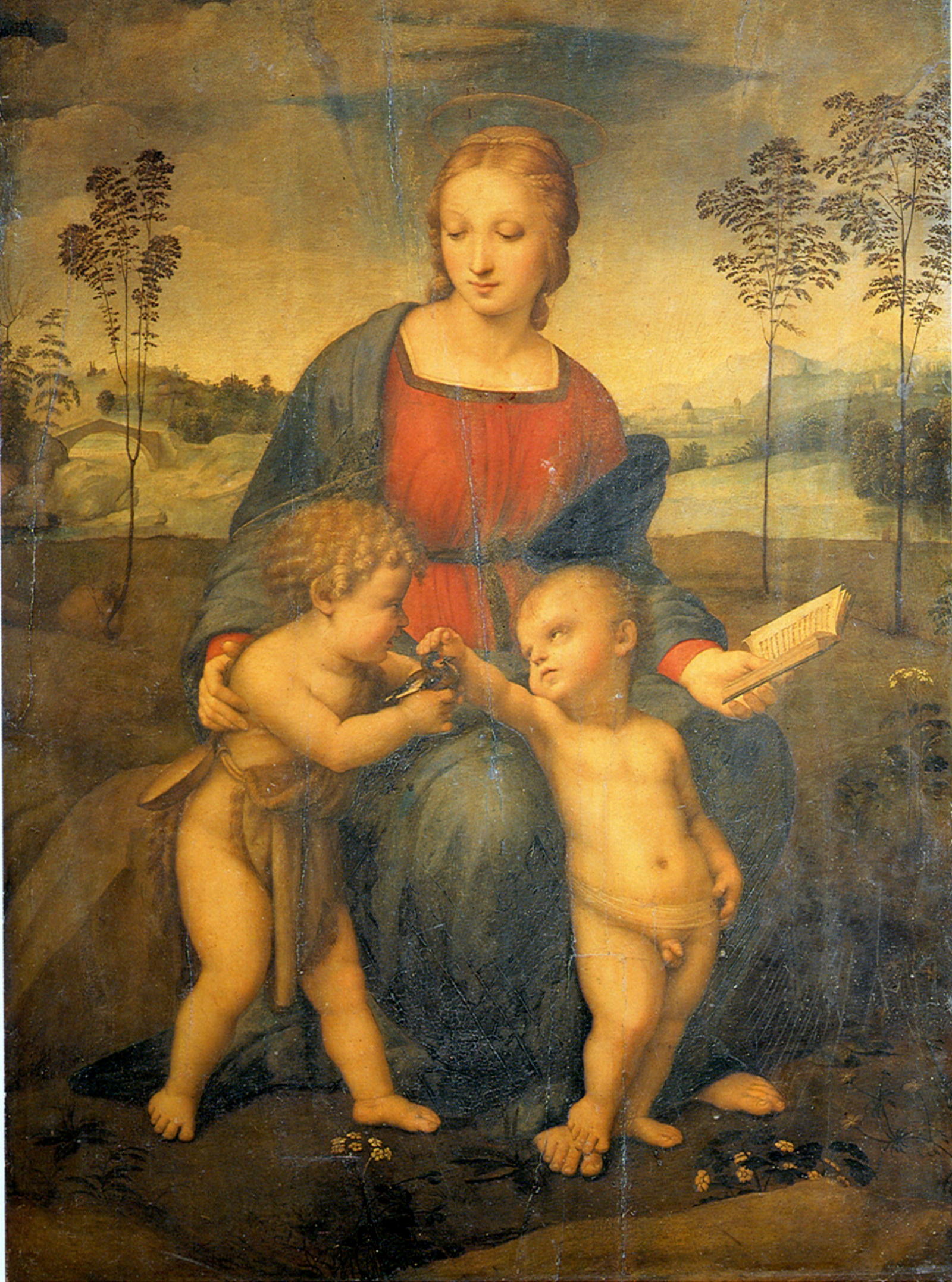 『ヒワの聖母』　ラファエロ　1506年以前　油彩・板　107×77.2cm　ウフィツィ美術館所蔵