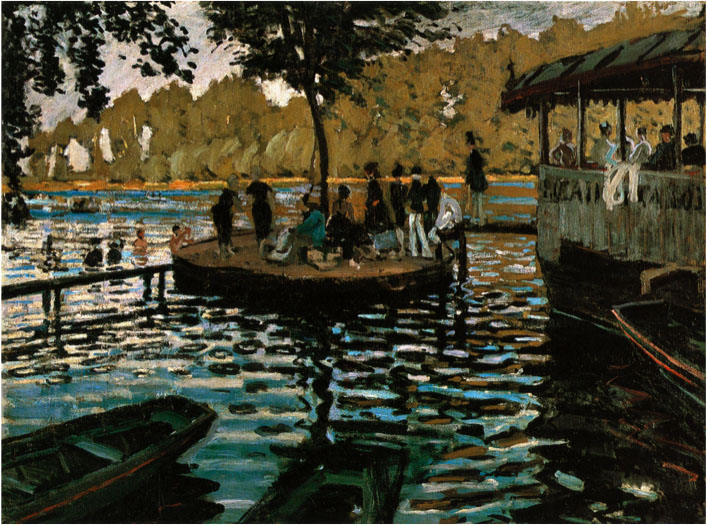 『ラ・グルヌイエール』 クロード・モネ 1869年 油彩・キャンバス 74.6×99.7cm メトロポリタン美術館所蔵 のコピー