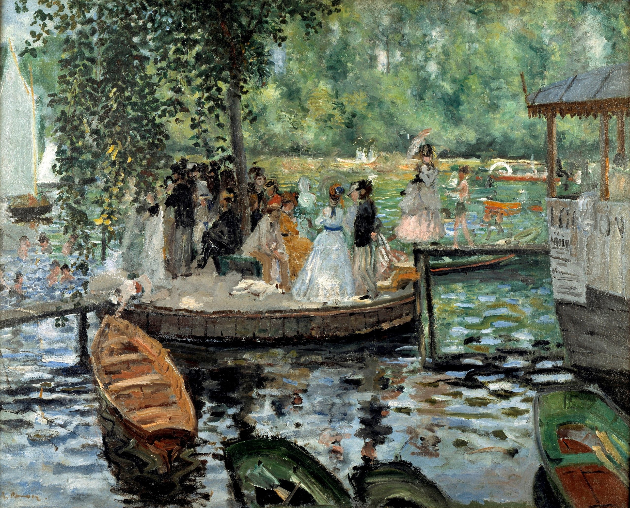 『ラ・グルヌイエール』 ピエール＝オーギュスト・ルノワール 1869年 油彩・キャンバス 66.5×81cm スウェーデン国立美術館所蔵