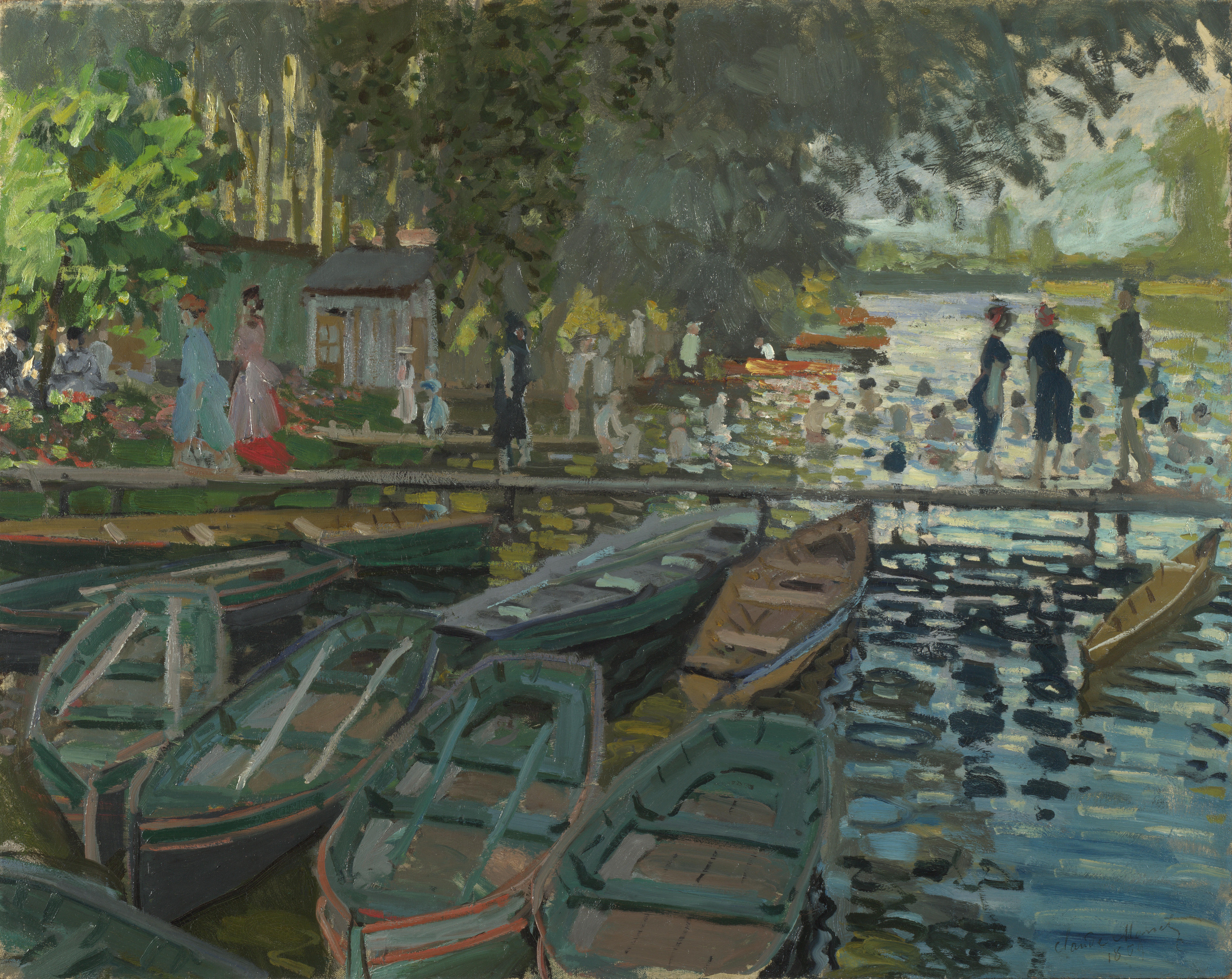 『ラ・グルヌイエールの水浴』 クロード・モネ 1869年 油彩・キャンバス 73×92cm ナショナル・ギャラリー所蔵