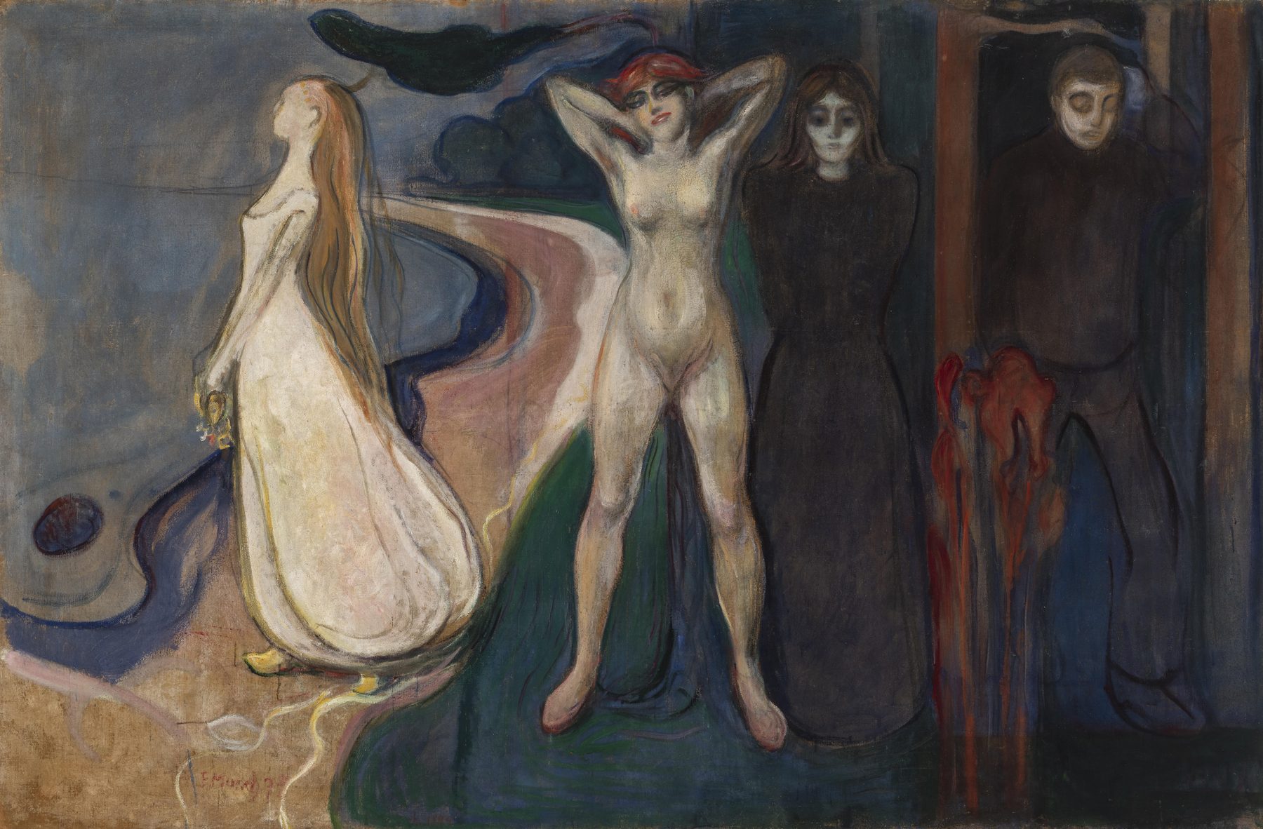 『女の三段階』（Kvinnen i tre stadier／Woman in Three Stages）エドヴァルド・ムンク 1894年 油彩・カンヴァス 164×250cm KODE美術館所蔵