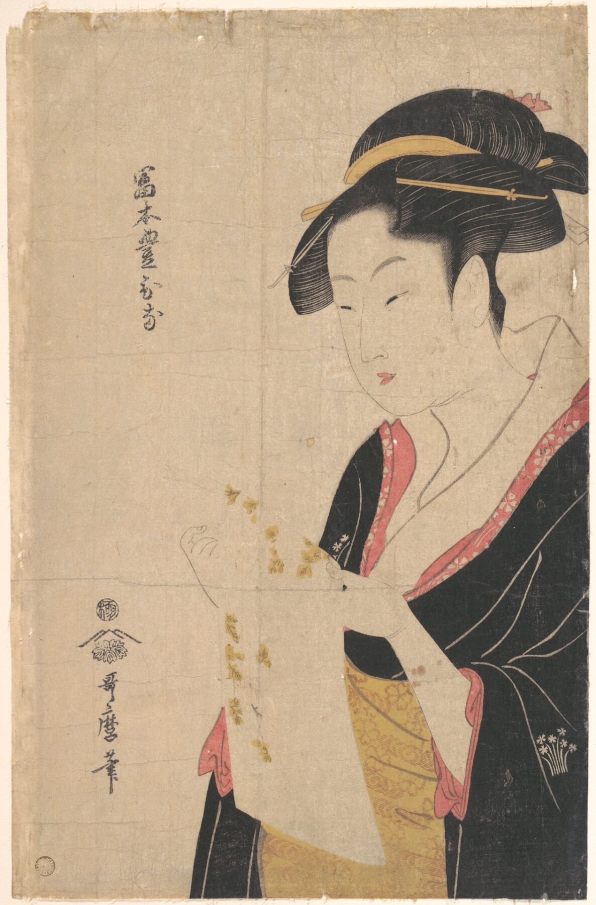 『富本豊ひな』 喜多川歌麿 1790年 木版・多色摺 メトロポリタン美術館所蔵