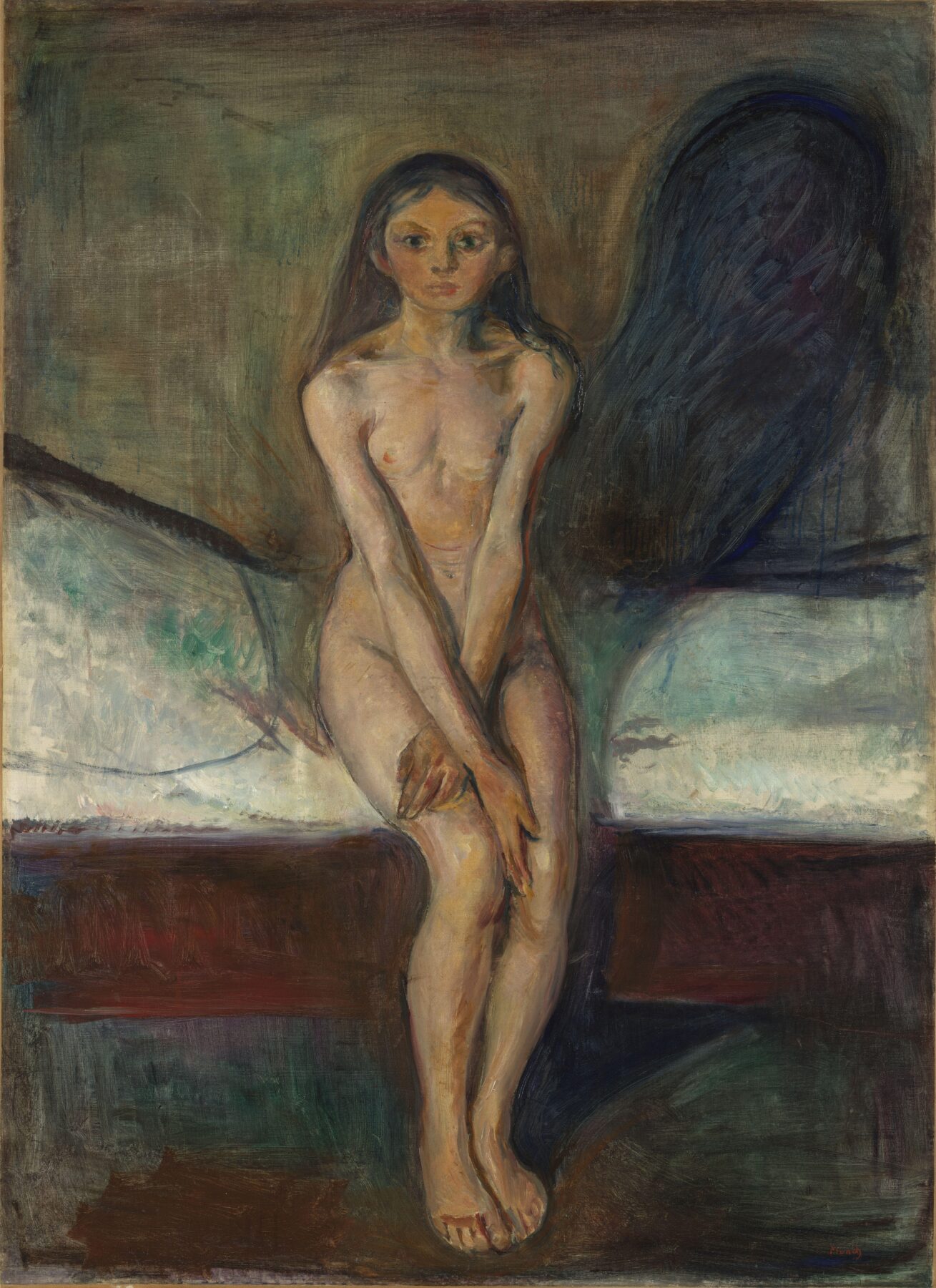 『思春期』エドヴァルド・ムンク 1894年 油彩・キャンバス 151.5×110cm ノルウェー国立美術館所蔵。Photo：Børre Høstland／Nasjonalmuseet／CC BY 4.0／改変なし