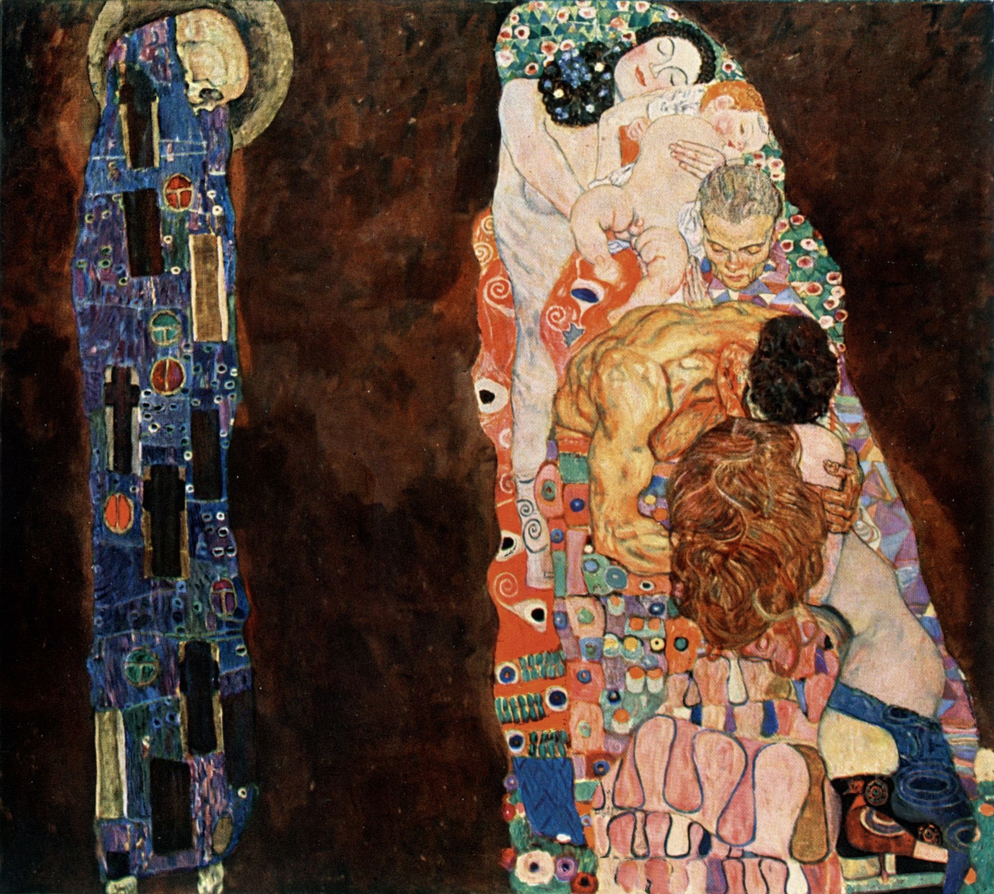『死と生』初期ヴァージョン／グスタフ・クリムト／1910／11年／油彩・キャンバス／180.8×200.6cm／レオポルド美術館（ウィーン）所蔵