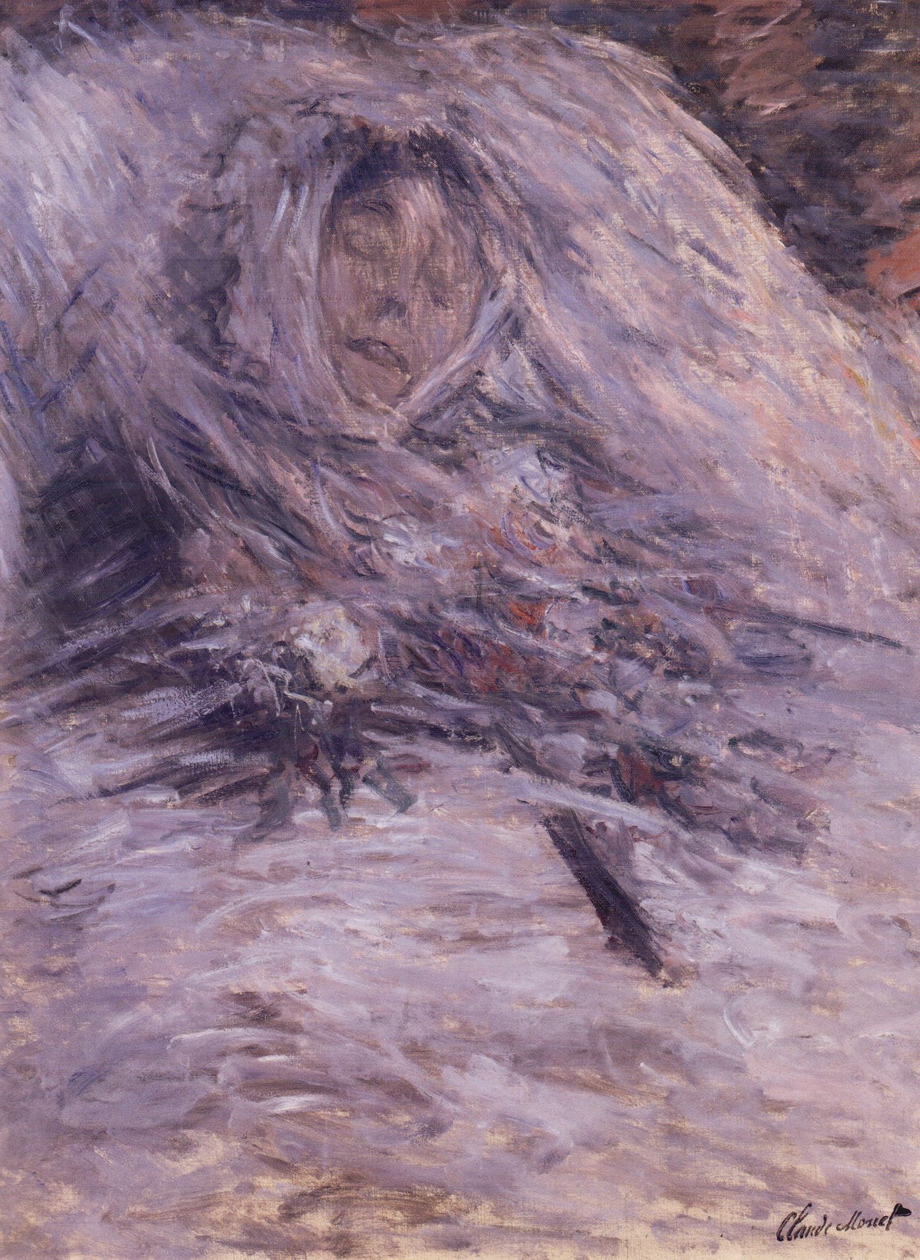 『死の床のカミーユ』クロード・モネ　1879年　油彩・キャンバス　90×68cm　オルセー美術館所蔵