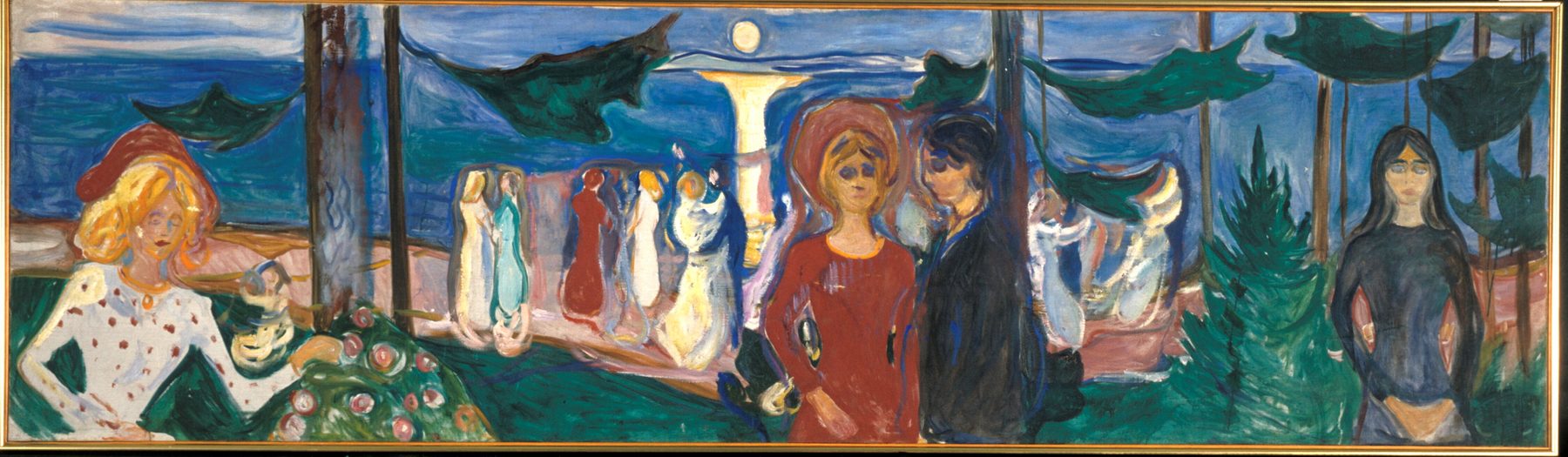 『浜辺のダンス（リンデ・フリーズ）』エドヴァルド・ムンク-1904年-油彩・カンヴァス-90×314.5cm-ムンク美術館（MUNCH）所蔵