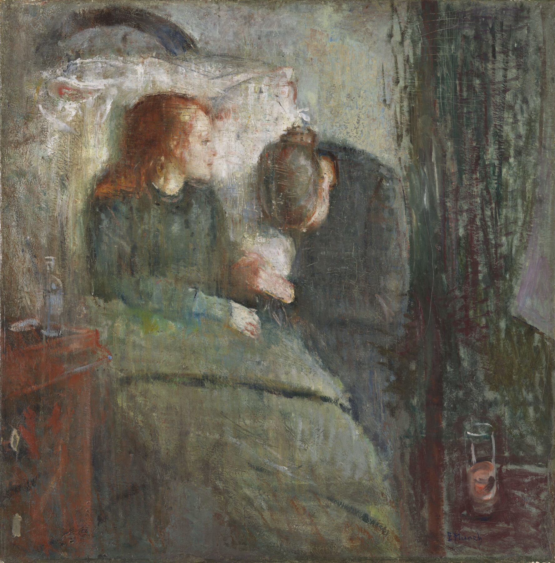 『病める子』エドヴァルド・ムンク 1885–1886年 油彩・キャンバス 120×118.5cm ノルウェー国立美術館所蔵。Photo：Børre Høstland／Nasjonalmuseet／CC BY 4.0／改変なし