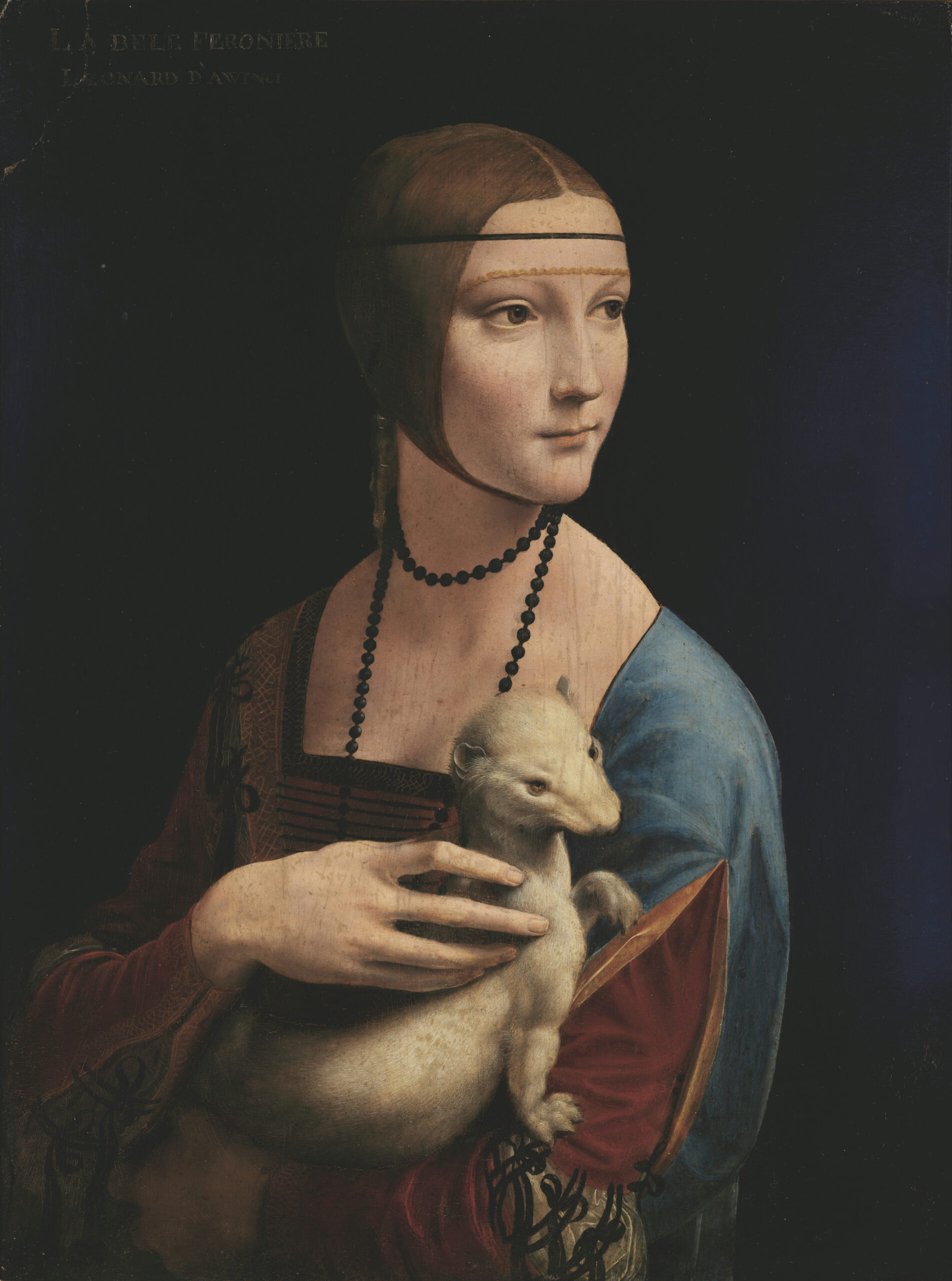 『白貂を抱く貴婦人』 レオナルド・ダ・ヴィンチ 1490年頃 チャルトリスキ美術館所蔵
