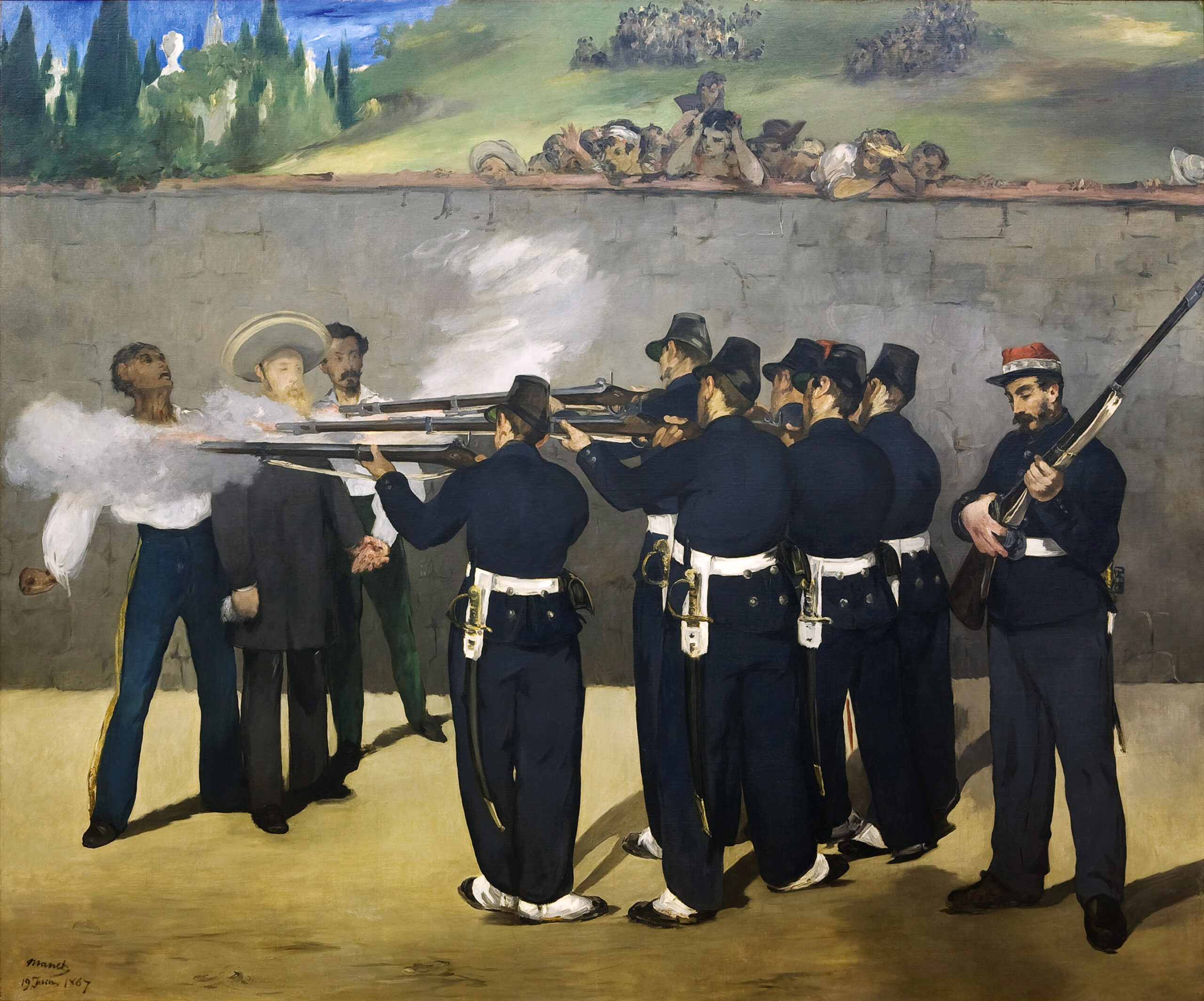 『皇帝マクシミリアンの処刑』　エドゥアール・マネ　1868–1869年　油彩・キャンバス　252×302cm　クンストハレ・マンハイム所蔵