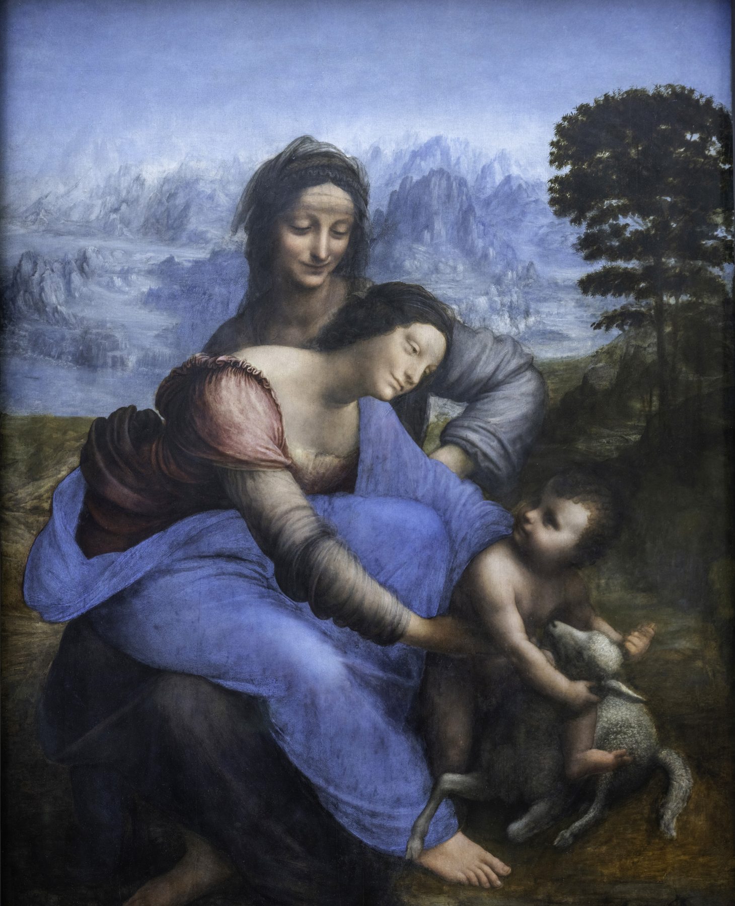 『聖アンナと聖母子』 レオナルド・ダ・ヴィンチ 1503〜1519年頃 油彩・ポプラ板 168×130cm（現状） ルーヴル美術館所蔵　Photo： Wilfredor ／ Wikimedia Commons ／ CC0 1.0