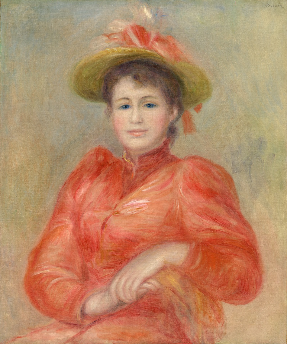 『赤い服の女』　ピエール＝オーギュスト・ルノワール　1892年頃　油彩・キャンバス　65.4×54.5cm　東京富士美術館所蔵　画像：Maltaper／Wikimedia Commons／CC BY-SA 4.0