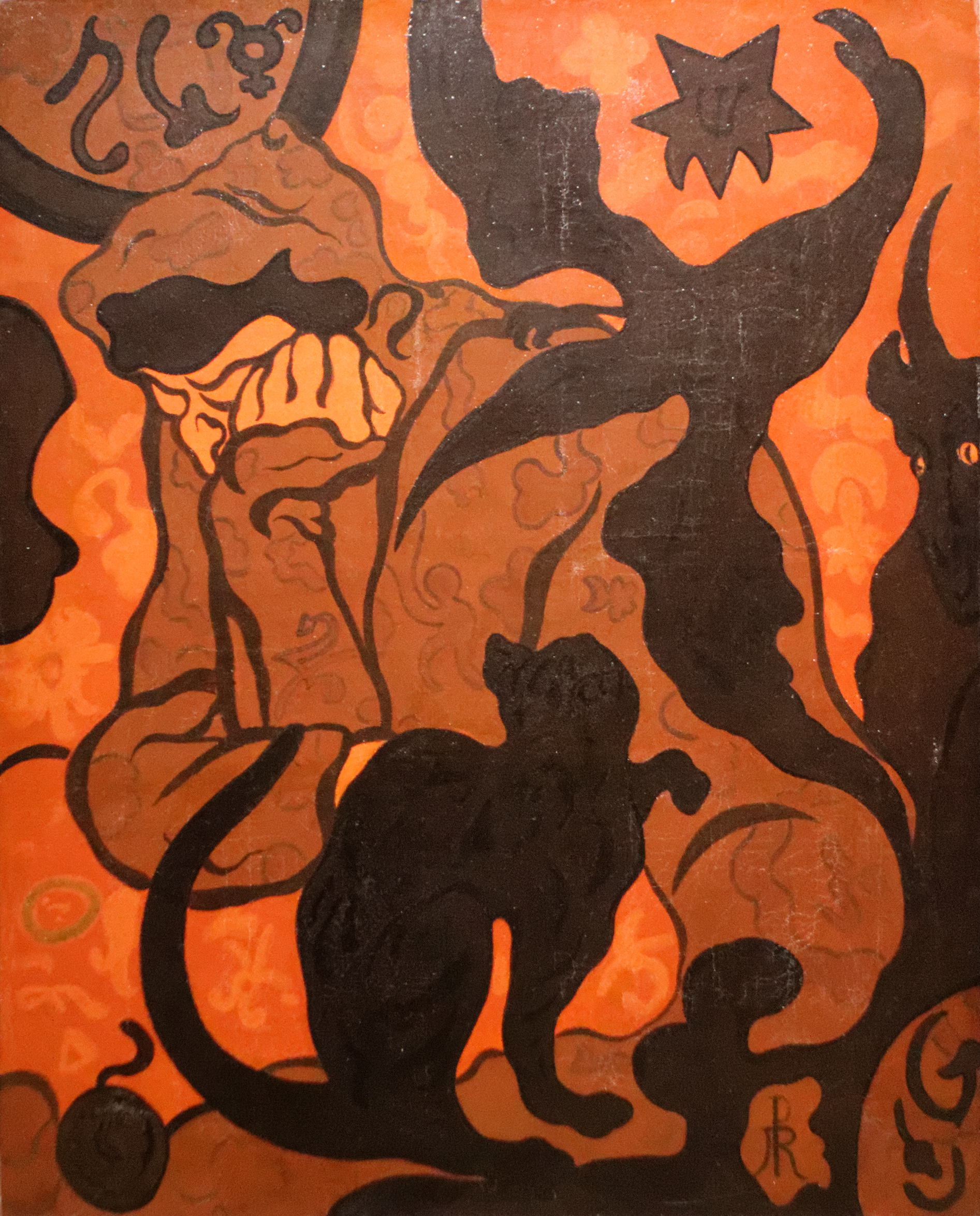 『黒猫と魔女』　ポール・ランソン　1893年　油彩／キャンバス　90×72.2cm　オルセー美術館所蔵