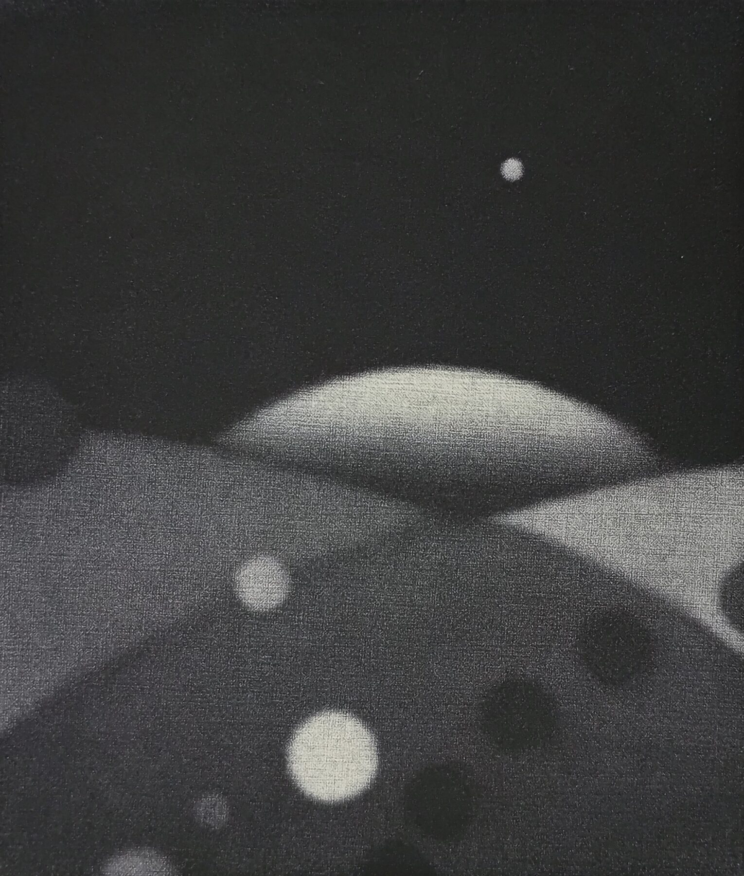 福田美菜『こころの輪9 』銅版画(メゾチント)   限定数：10   作品サイズ：10.5x9cm