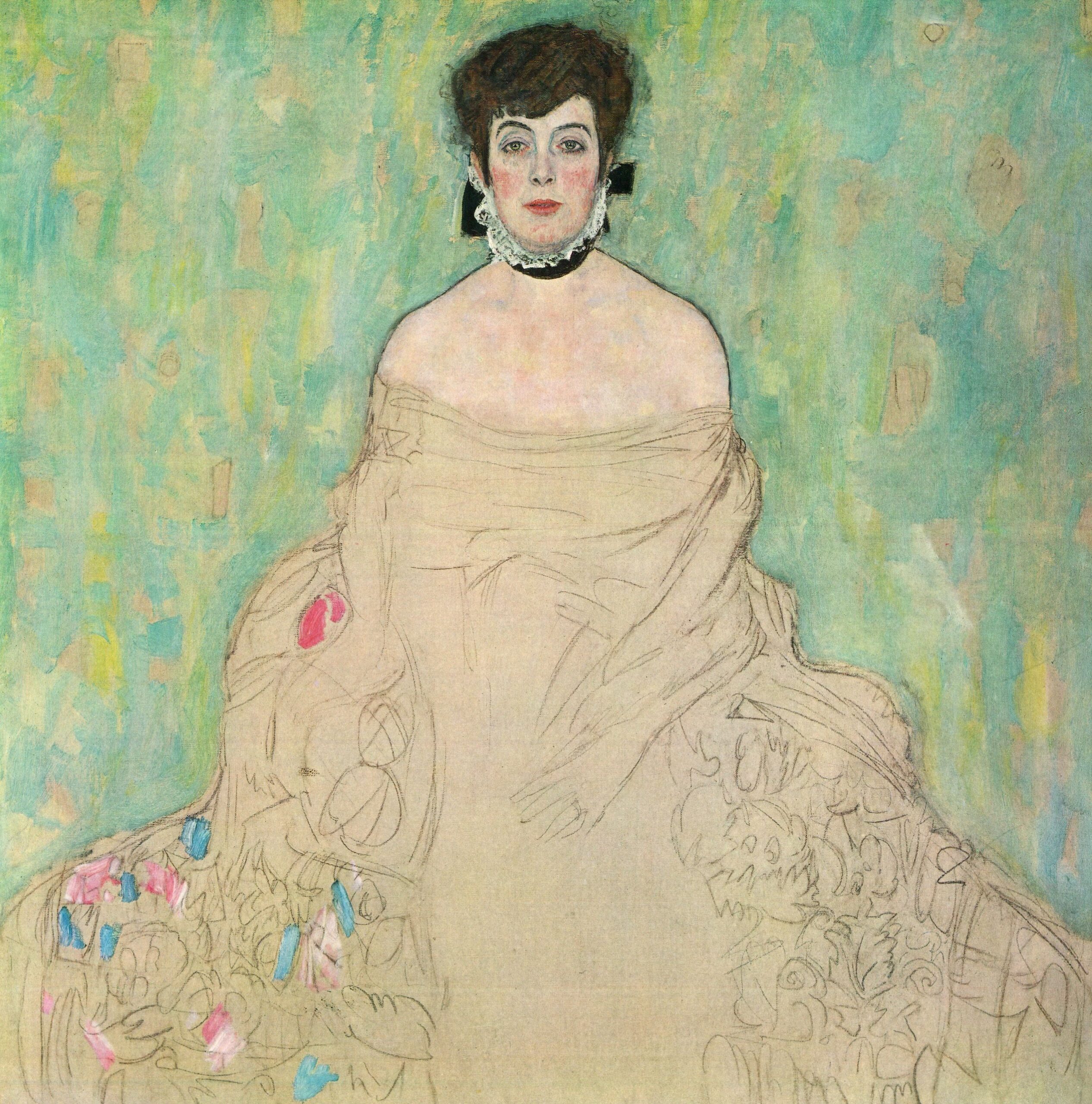 アマーリエ・ツッカーカンドルの肖像／グスタフ・クリムト／1917–1918年／カンヴァスに油彩／128×128cm／ベルヴェデーレ
