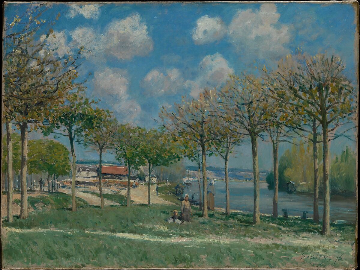 アルフレッド・シスレー《ブージヴァルのセーヌ川》1876年、油彩・カンヴァス、46.4×61.3cm、メトロポリタン美術館蔵