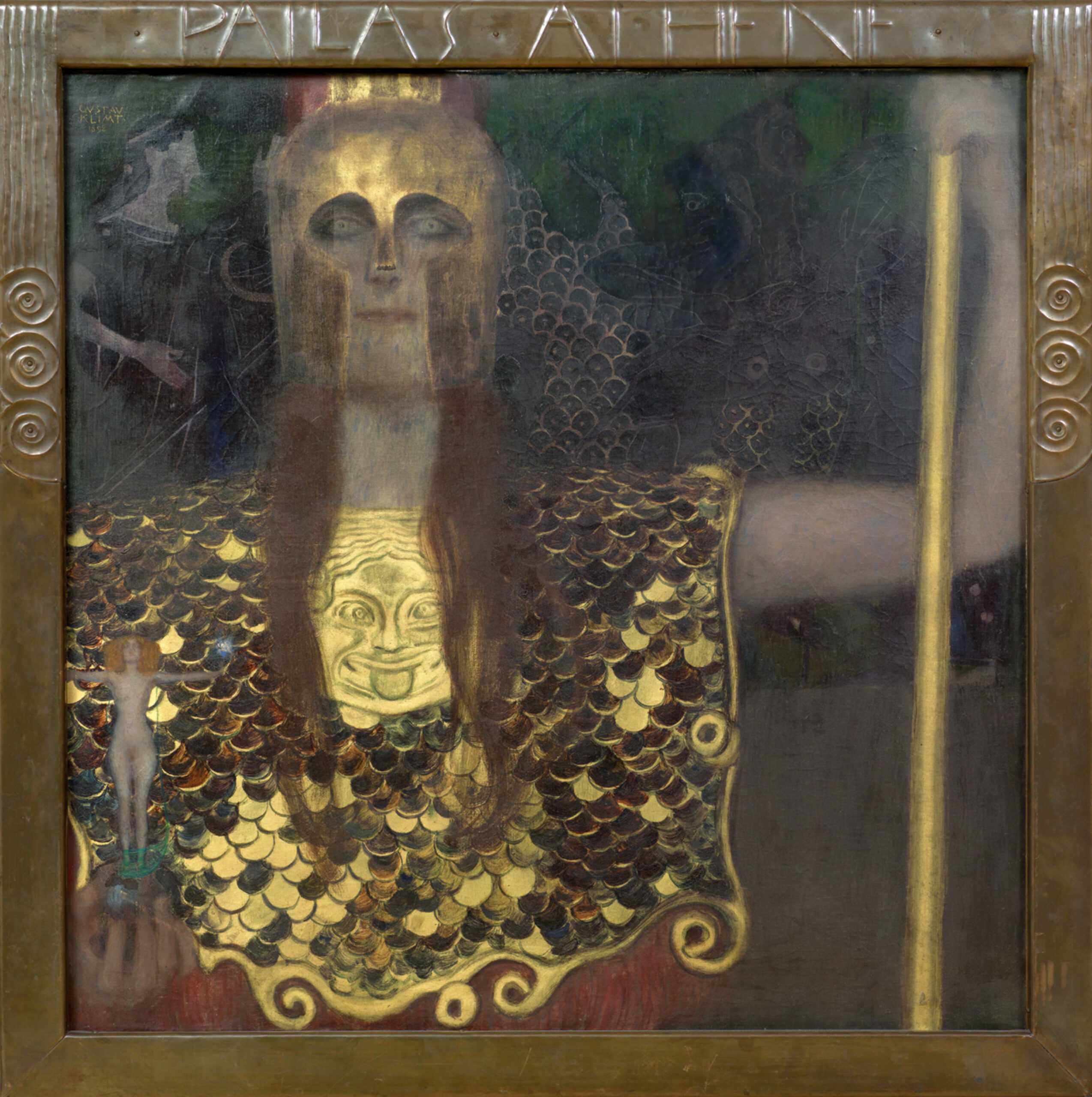 グスタフ・クリムト《パラス・アテナ》1898年、油彩・カンヴァス、75×75cm、ウィーン・ミュージアム所蔵