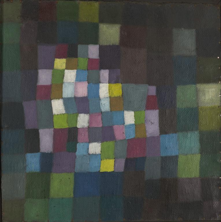 パウル・クレー《花ひらく木をめぐる抽象》1925年、油彩・厚紙、39.3×39.1cm、東京国立近代美術館蔵
