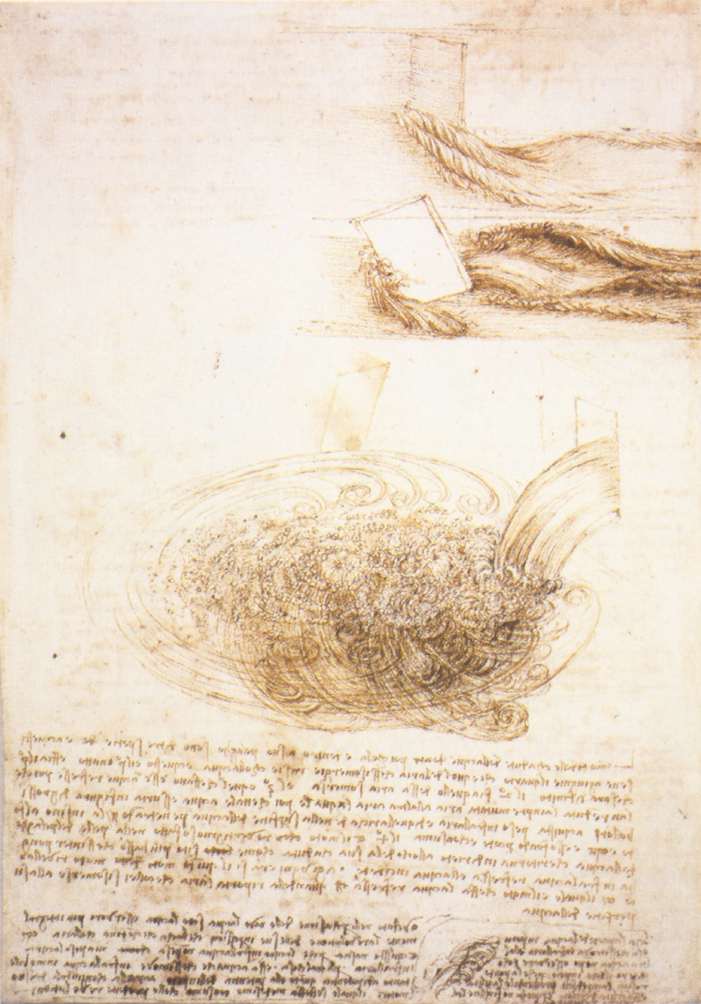 レオナルド・ダ・ヴィンチ『水の研究』1509〜1511年、ペン・インク、紙、29×20.2cm