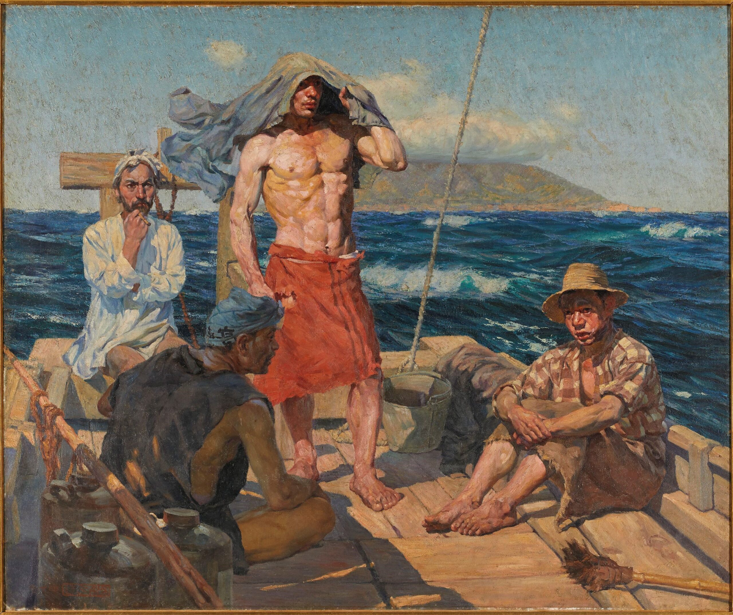 和田三造《南風》1907年、油彩・キャンバス、151.5×182.4cm、重要文化財、東京国立近代美術館蔵
