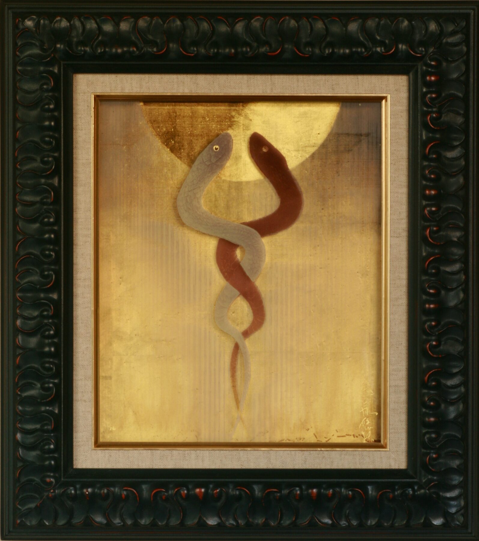齋藤悠紀「らせん／May.26」（Spiral）多層ガラス絵（3層）画面サイズ30×25cm 2026年